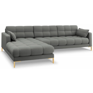 Mamaia venstrevendt chaiselong sofa i polyester B293 x D185 cm - Guld/Grå