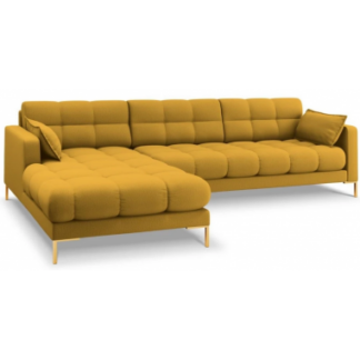 Mamaia venstrevendt chaiselong sofa i polyester B293 x D185 cm - Guld/Gul