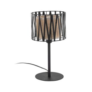 TK Harmony bordlampe - natur jute og sort metal