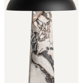 Bordlampe i marmor og jern H40 cm 3 x G9 LED - Grå/Sort