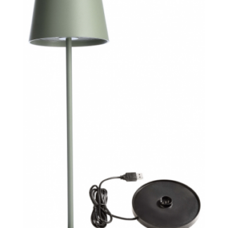 Canis inden-/udendørs trådløs bordlampe H37 cm 3,5W LED - Mat grågrøn