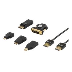 Deltaco Hdmi/displayport/dvi Adapter Kit, Hdmi Cable 2m, 4k, Black - Adapter