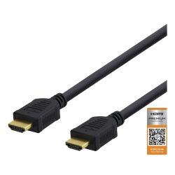 Deltaco High-speed Premium Hdmi Cable, 3m, Ethernet, 4k Uhd, Black - Ledning
