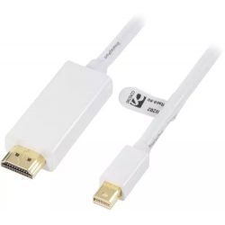 Deltaco Mini Displayport To Hdmi Cable With Audio, Full Hd 60hz, 2m - Ledning