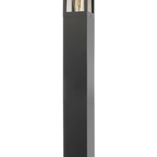 Facado II bedlampe i aluminium og polycarbonat H65 cm 1 x E27 - Mørkegrå/Røget