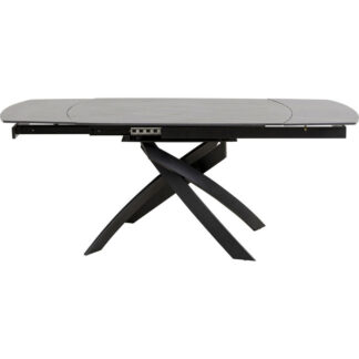 KARE DESIGN Twist spisebord, m. 2 tillægsplader - sort keramisk stentøj/glas og stål (120(30+30)x90)