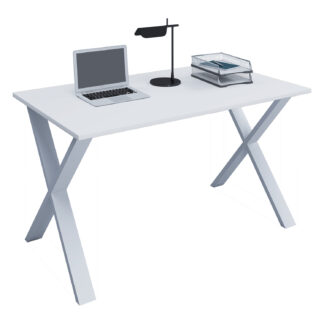 Lona X-feet skrivebord - hvid træ og metal (110x50)