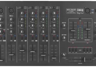 MPX-206/SW Prof. 6-Kanals Mixer - Stereo, DJ Mic & LED Display