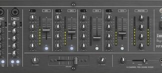 MPX-44/SW 6-Kanals DJ Mixer - Børstet Alu, LED Display, Crossfader