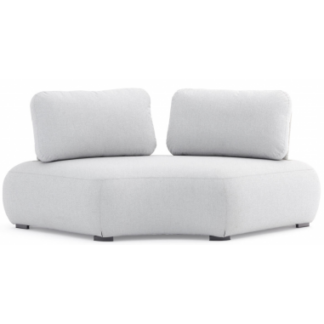 Olala loungemodul i aluminium og Couturetex 194 x 106 cm - Lysegrå
