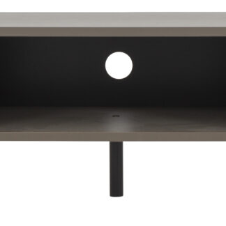 TENZO Corner TV-bord, m. 1 rum og 2 skuffer - mørk taupe MDF/spånplader og sort metal