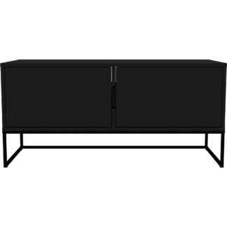 TENZO Lipp TV-bord, m. 2 låger og 2 hylder - shadow sort spånplade og sort metal