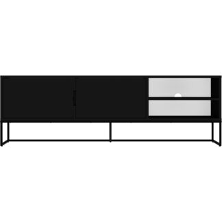 TENZO Lipp TV-bord, m. 2 låger og 3 hylder - shadow sort spånplade og sort metal