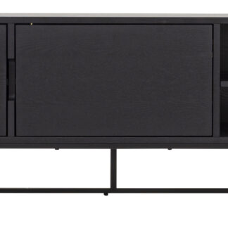 TENZO Lipp TV-bord, m. 2 låger og 3 hylder - sort askefinér og metal (176x40)
