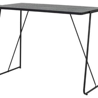TENZO Work 1 skrivebord, rektangulær - sort askefinér og sort metal (100x55)