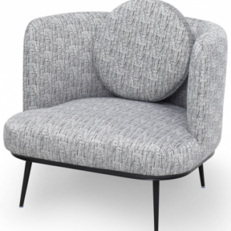 V Lux loungestol i metal og polyester H74 cm - Sort/Grå