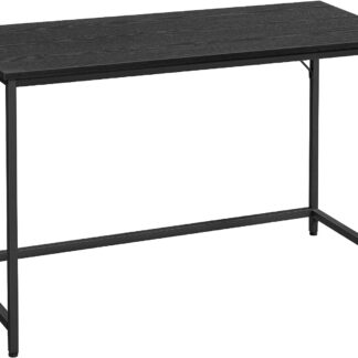 VASAGLE skrivebord, rektangulær - sort spånplade og sort stål (120x60)