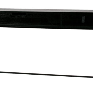 WOOOD EXCLUSIVE Silas sidebord, m. 2 skuffer - sort Blacknight børstet asketræ og metal (140x40)